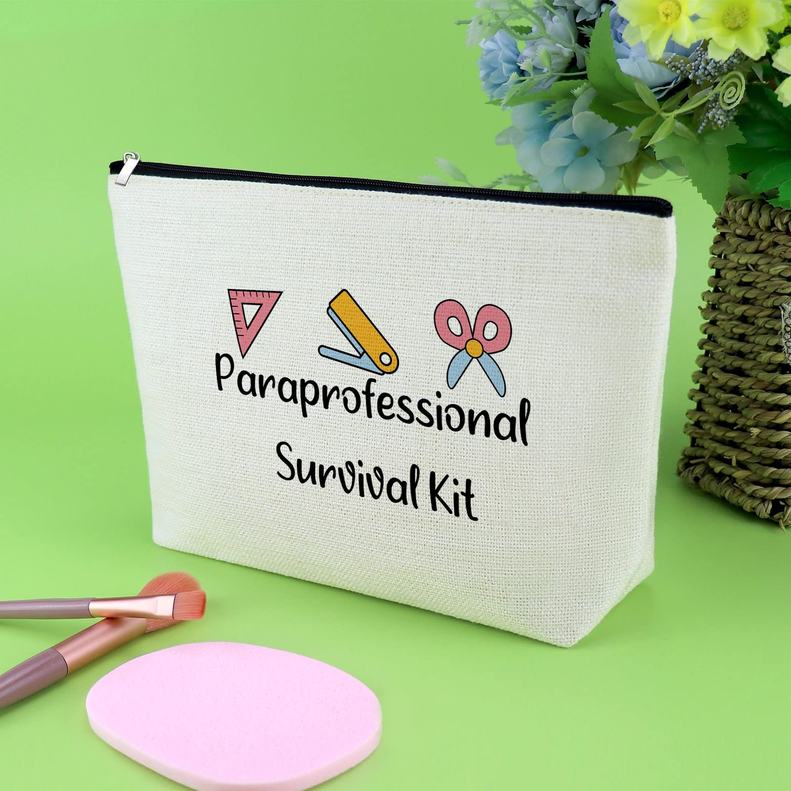 Gevody Paraprofessional Appreciation Gift 3-Pack Makeup Bags | Travel Cosmetic Pouches for Paraeducators