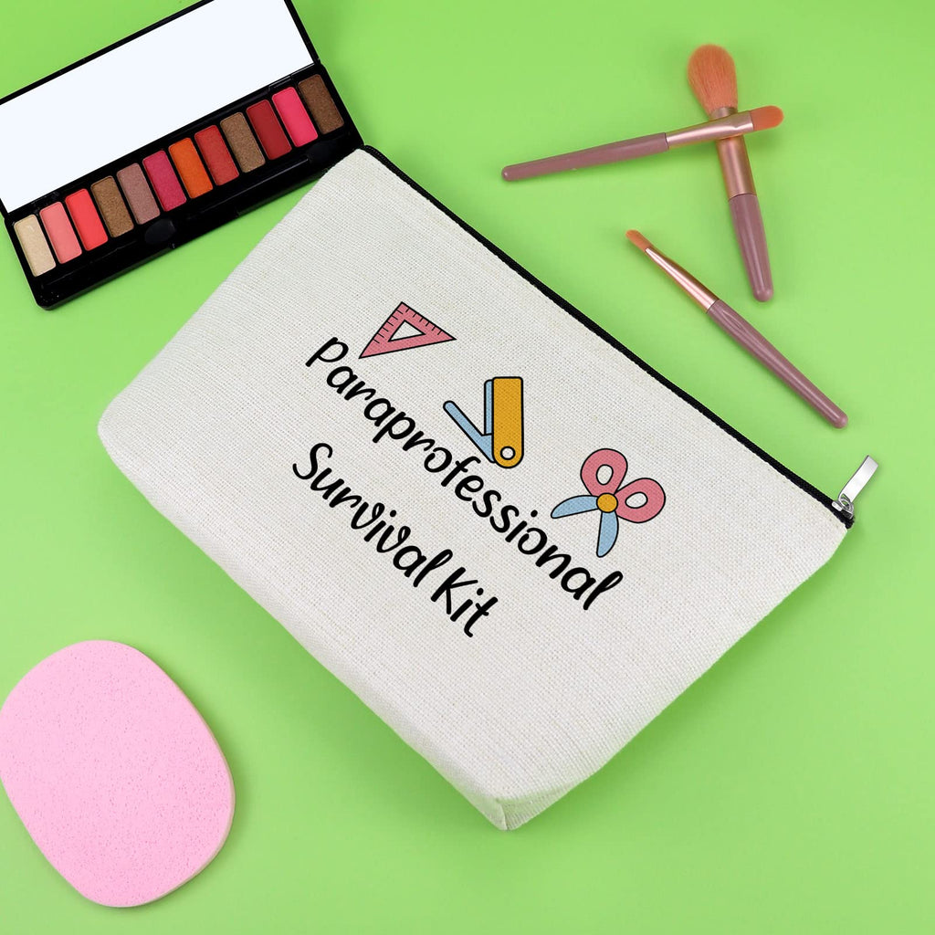 Gevody Paraprofessional Appreciation Gift 3-Pack Makeup Bags | Travel Cosmetic Pouches for Paraeducators