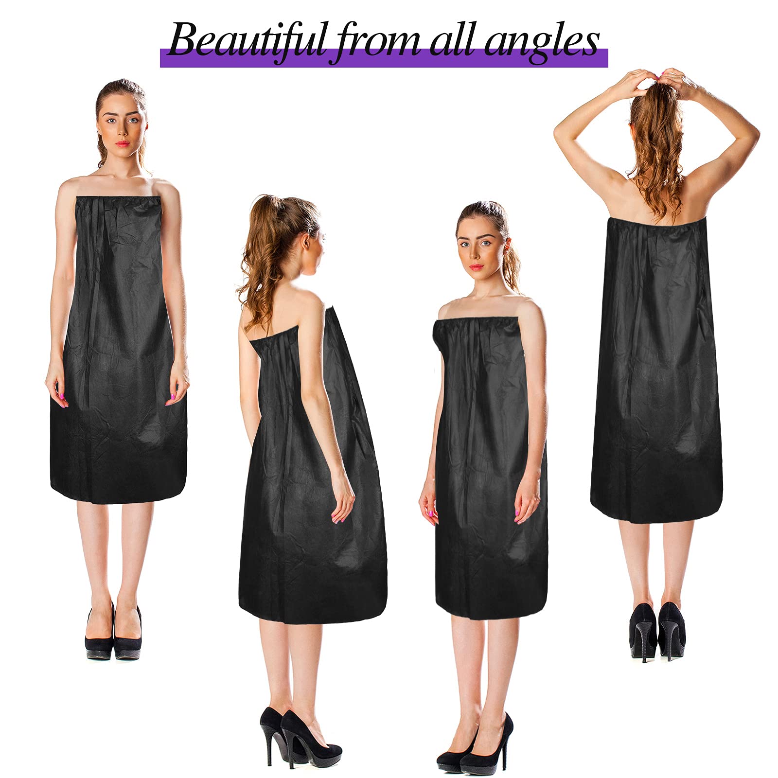 Geyoga 20 Pcs Disposable Spa Wraps – Adjustable Non-Woven Bath Robes for Salon & Beauty