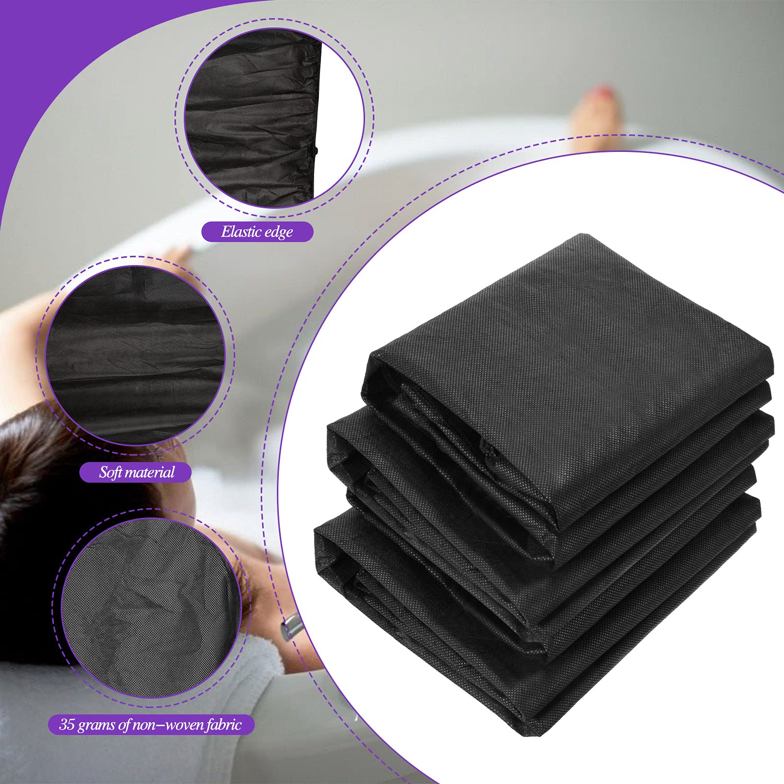 Geyoga 20 Pcs Disposable Spa Wraps – Adjustable Non-Woven Bath Robes for Salon & Beauty