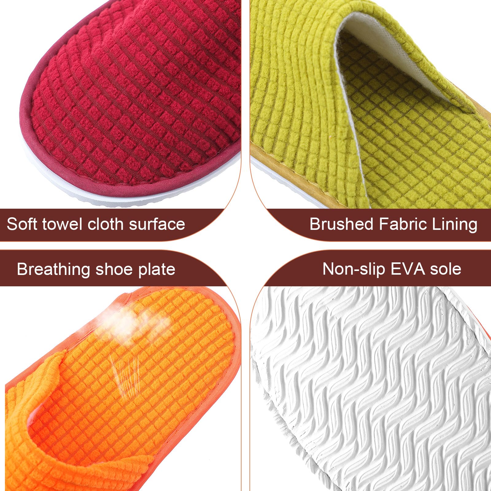Geyoga 24 Pairs Guest Slippers — Soft Coral Fleece, Non-Slip EVA Sole, For Hotels, Spas, and Weddings