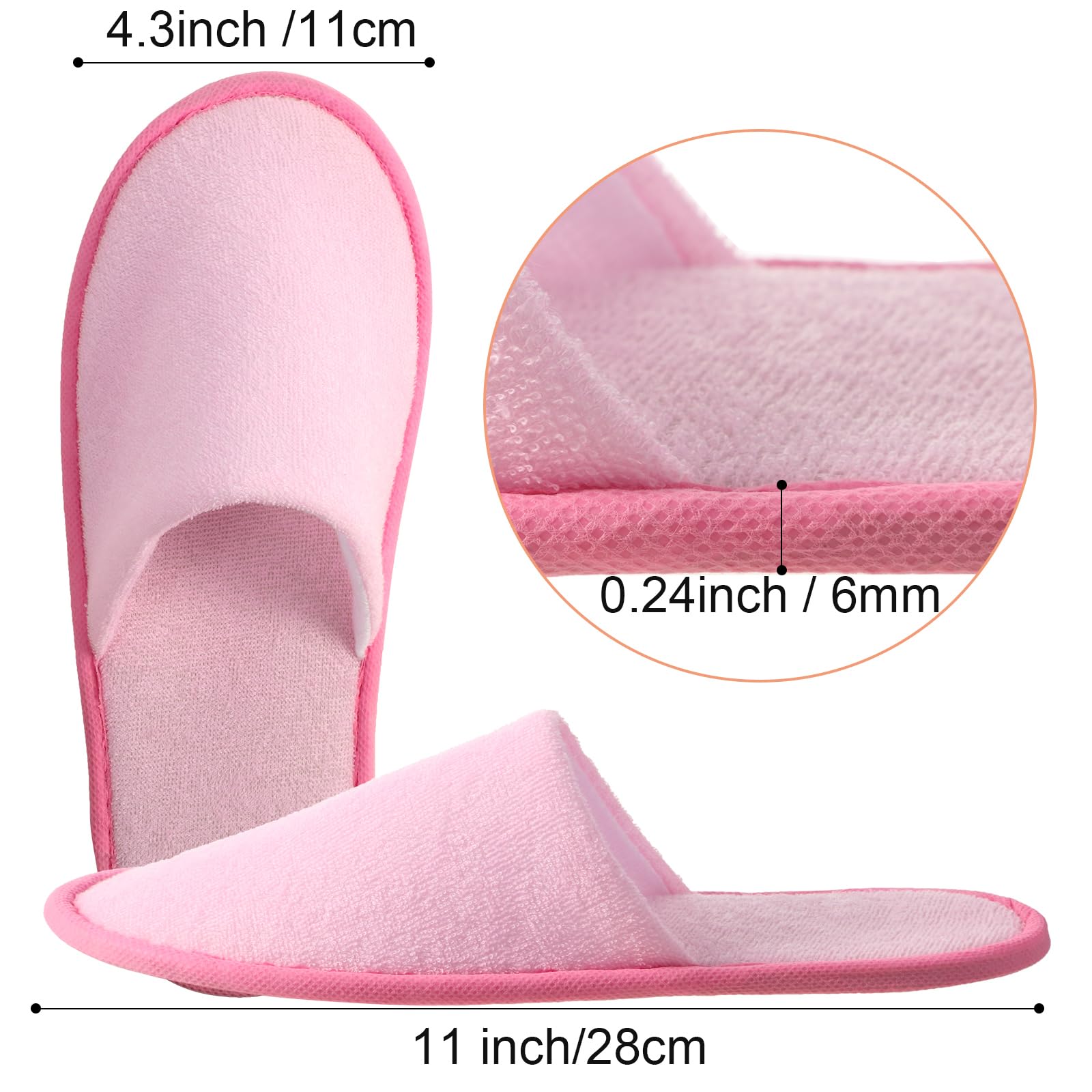Geyoga 12-Pair Disposable Guest Slippers – Non-Slip, Washable, Travel-Ready