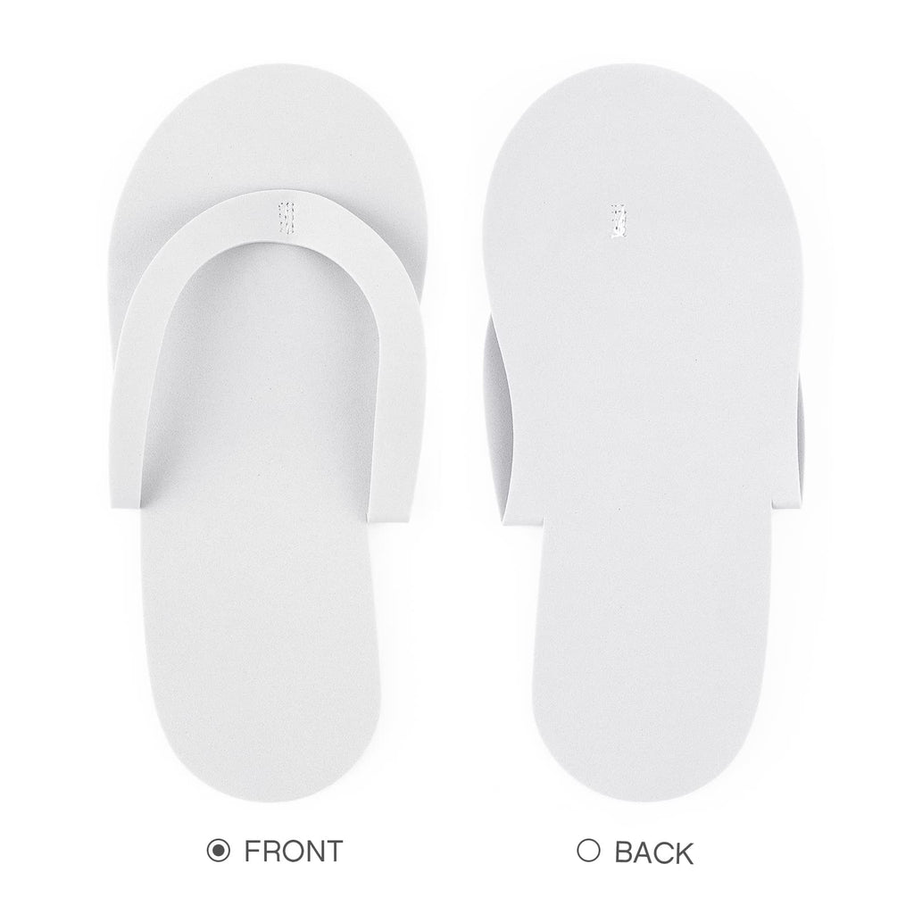 Geyoga 48 Pairs Disposable Pedicure Slippers – Foam Spa Flip Flops for Women (White)