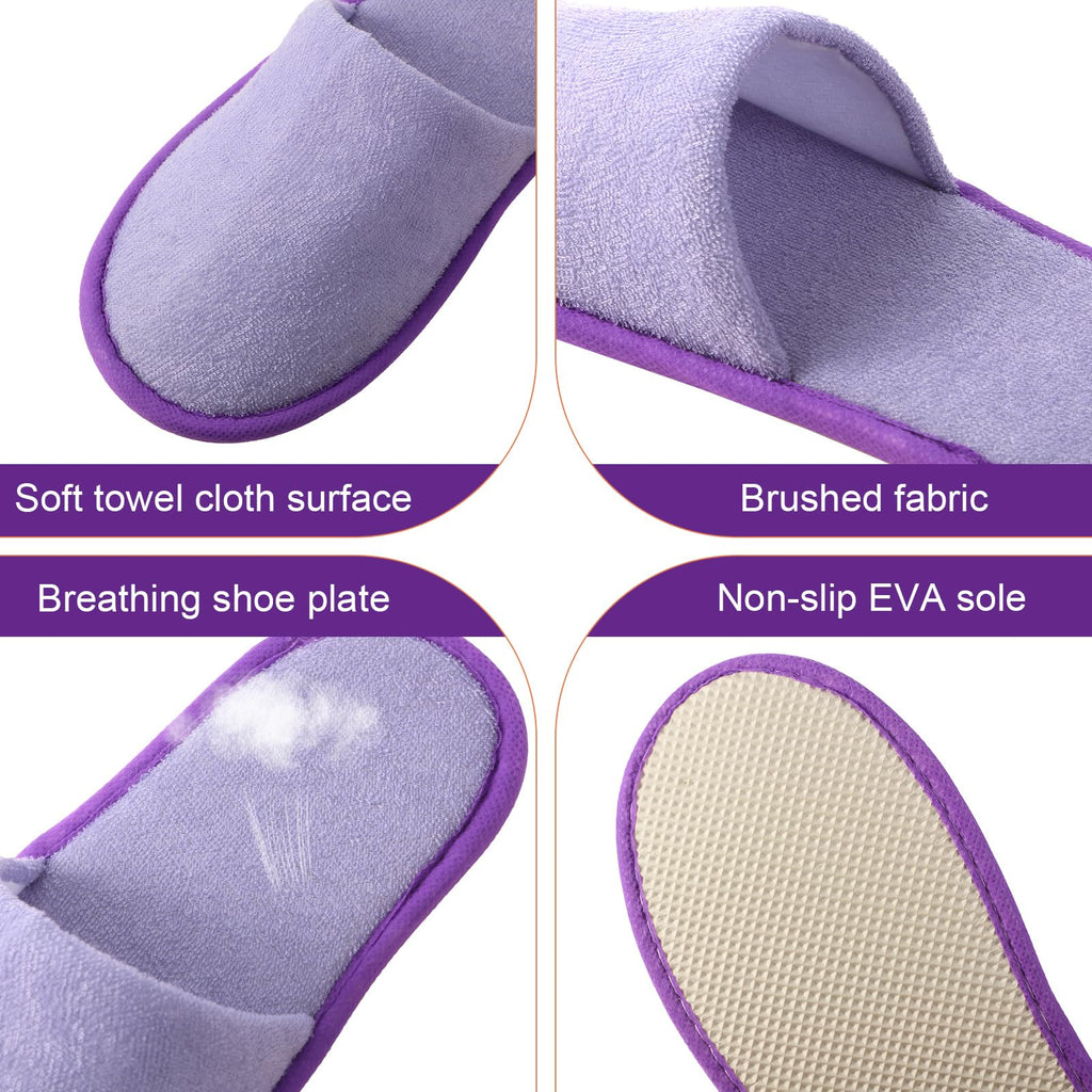 Geyoga 12-Pair Disposable Guest Slippers – Non-Slip, Washable, Travel-Ready