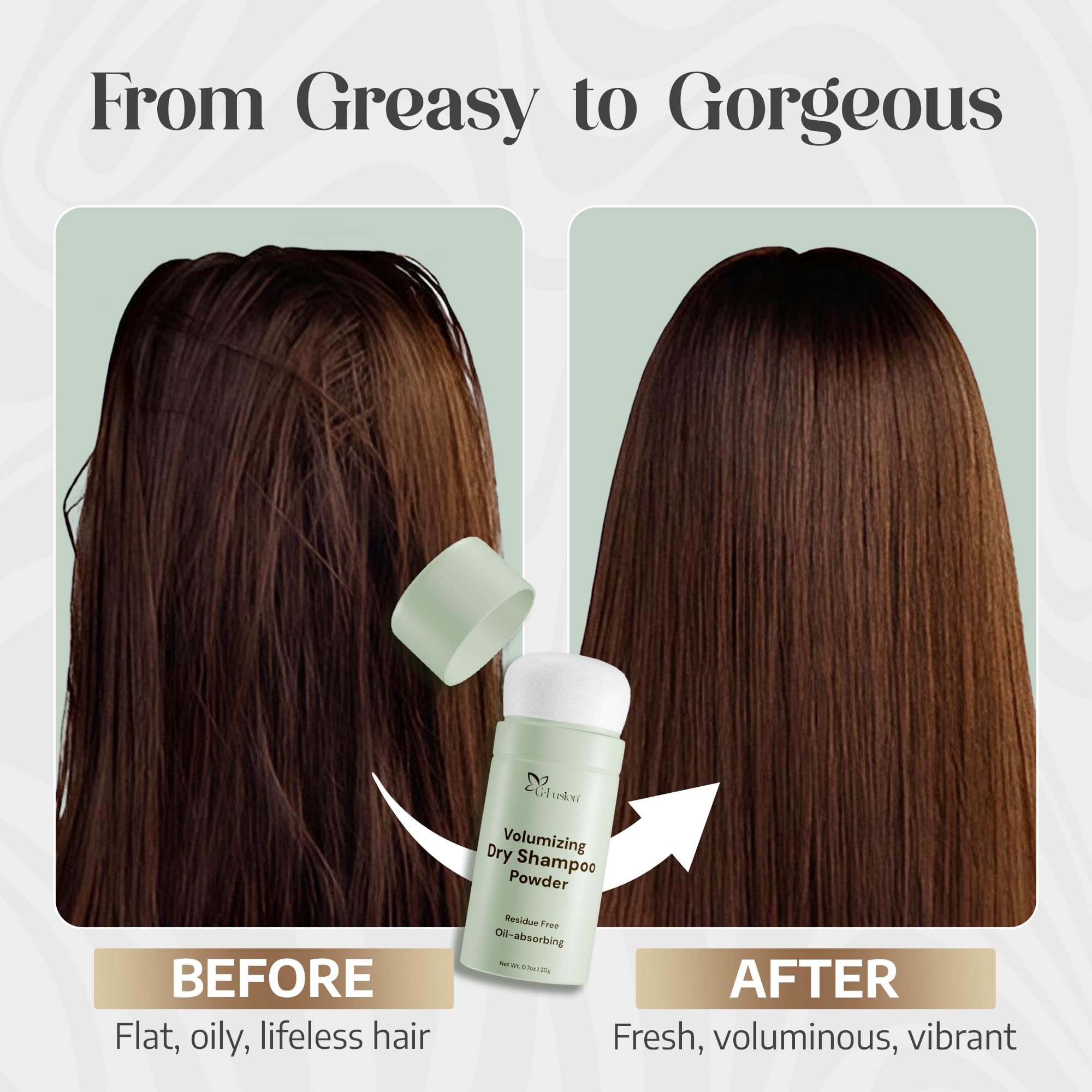 G-Fusion Volumizing Dry Shampoo Powder | No Residue, Aerosol-Free, Travel Size