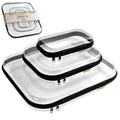 Gharges Clear Hard Shell Zipper Case Set – 3-Pack (S/M/L), 1.1mm BPA-Free PVC