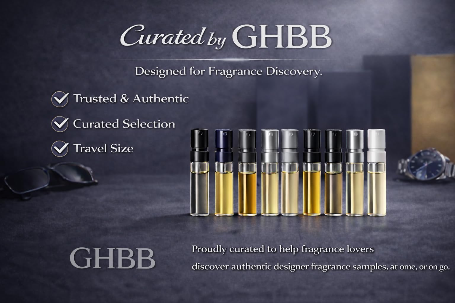 GHBB Cologne 11 Designer Sample Vial Set for Men | Discovery & Travel-Ready Fragrance Sampler