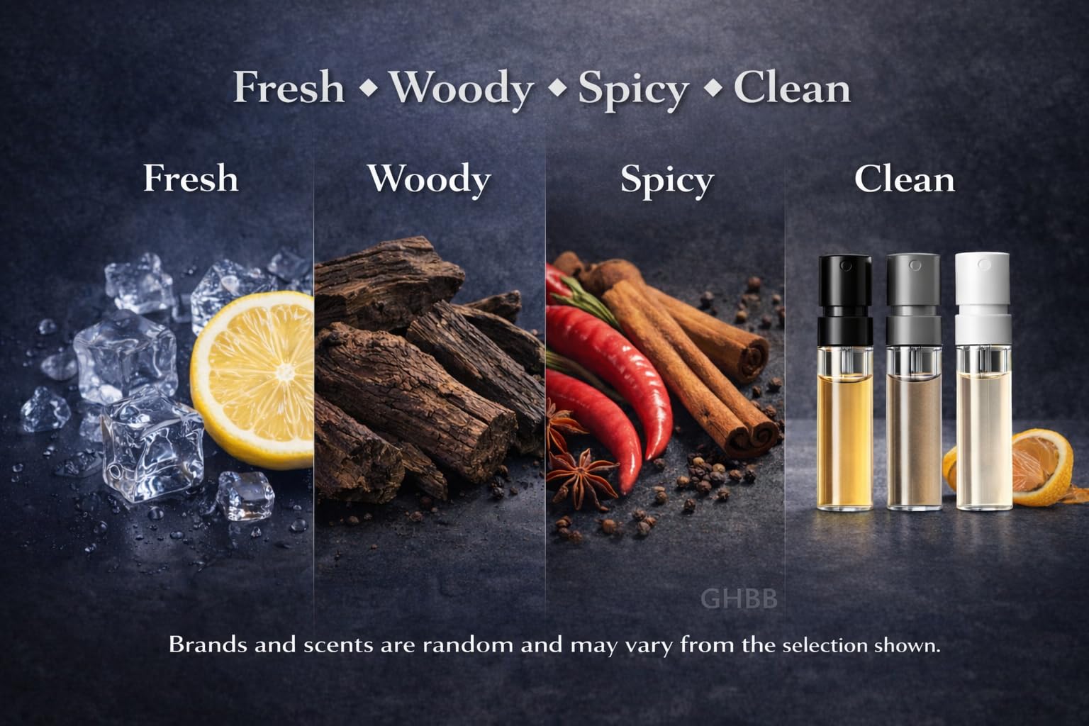 GHBB Cologne 11 Designer Sample Vial Set for Men | Discovery & Travel-Ready Fragrance Sampler