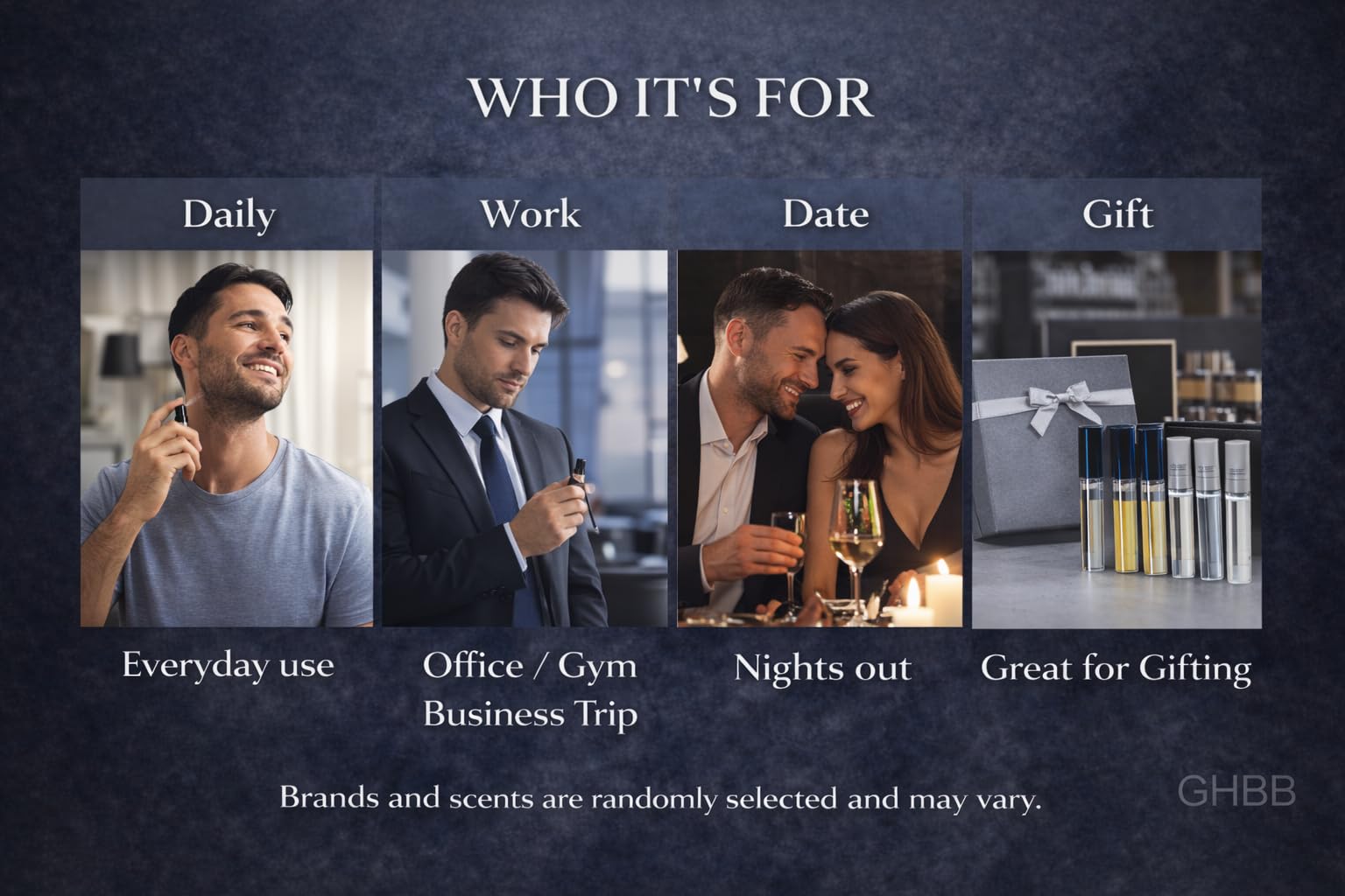 GHBB Men's Cologne Sampler Set — 15 Designer Fragrance Vials (Best Rated)