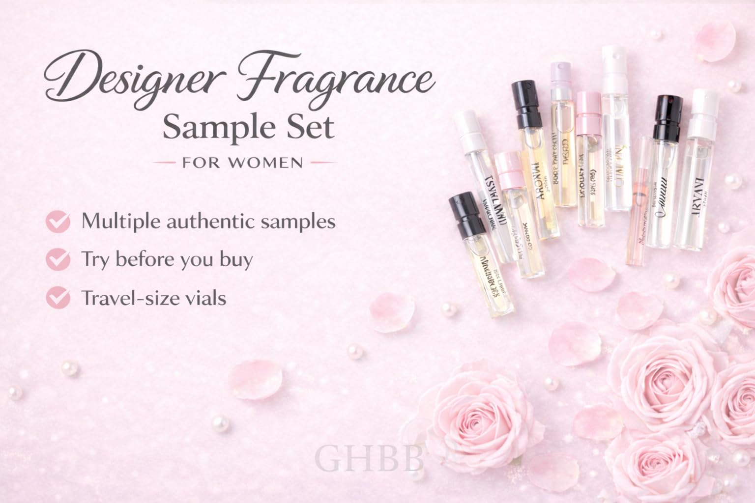 GHBB Women's Designer Perfume Sampler Set - 15 Fragrance Vials
