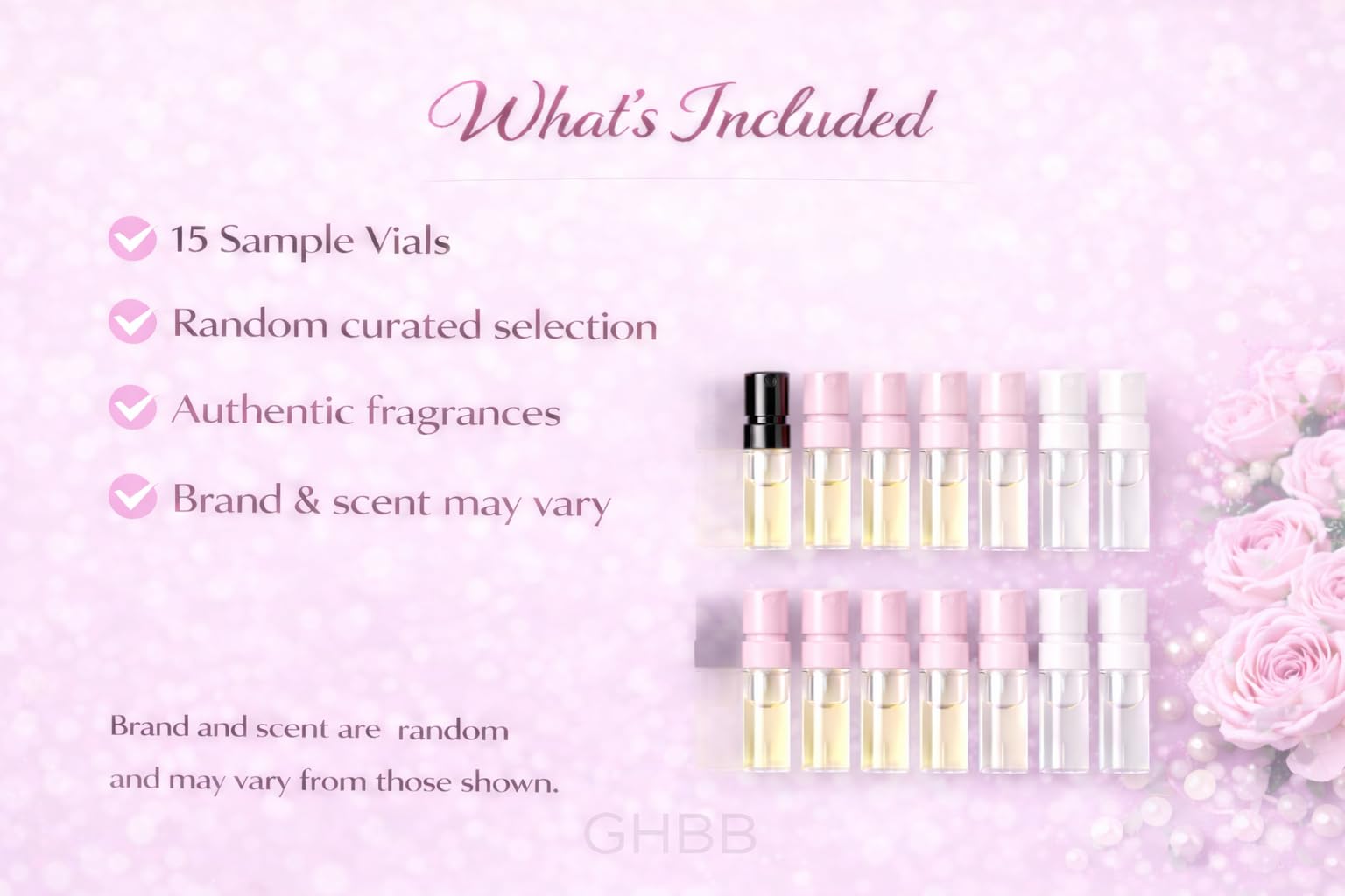 GHBB Women's Designer Perfume Sampler Set - 15 Fragrance Vials