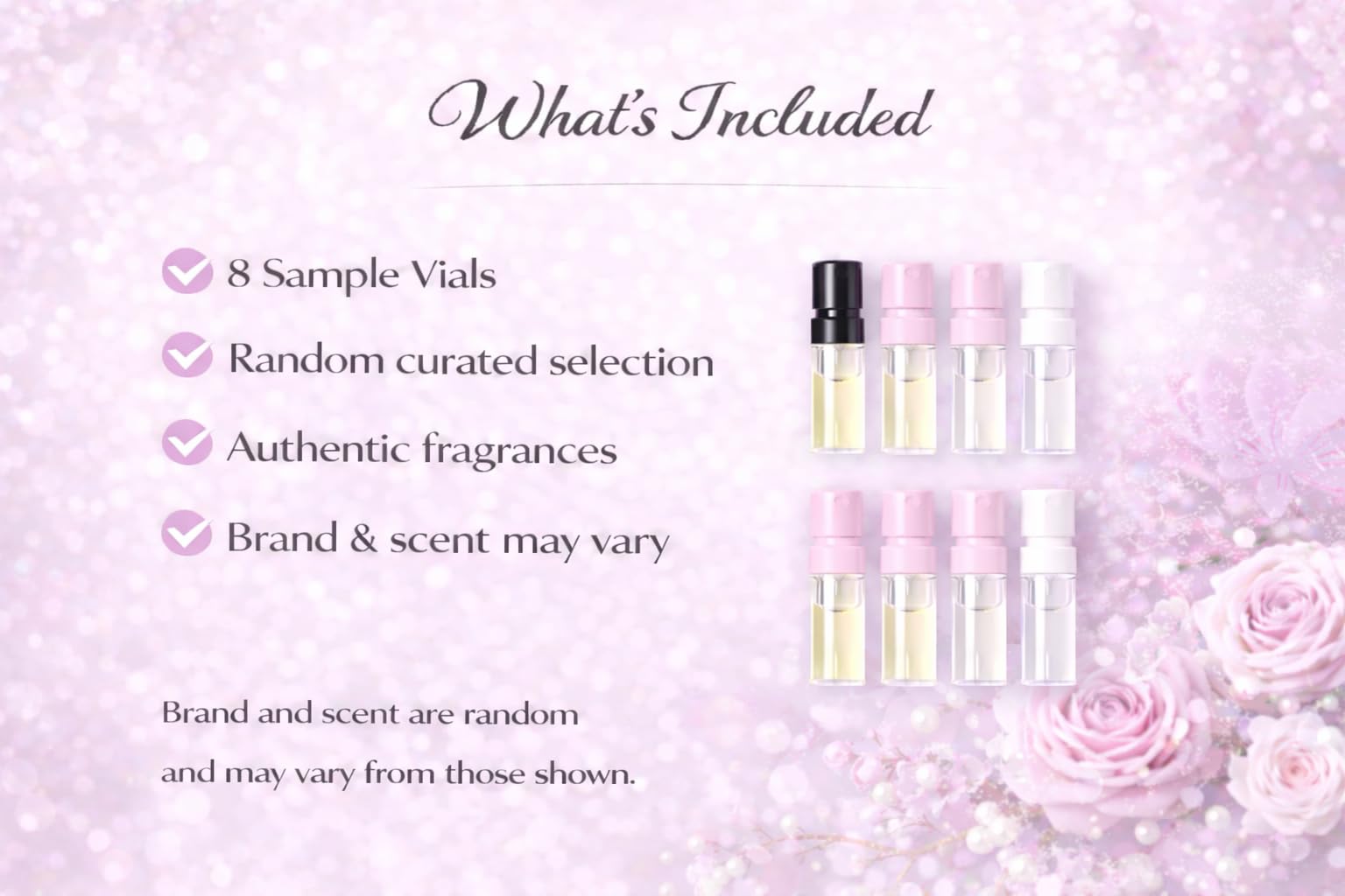 GHBB Women's Designer Perfume Sampler Set — 8 Vials, Travel-Ready Fragrance Samples