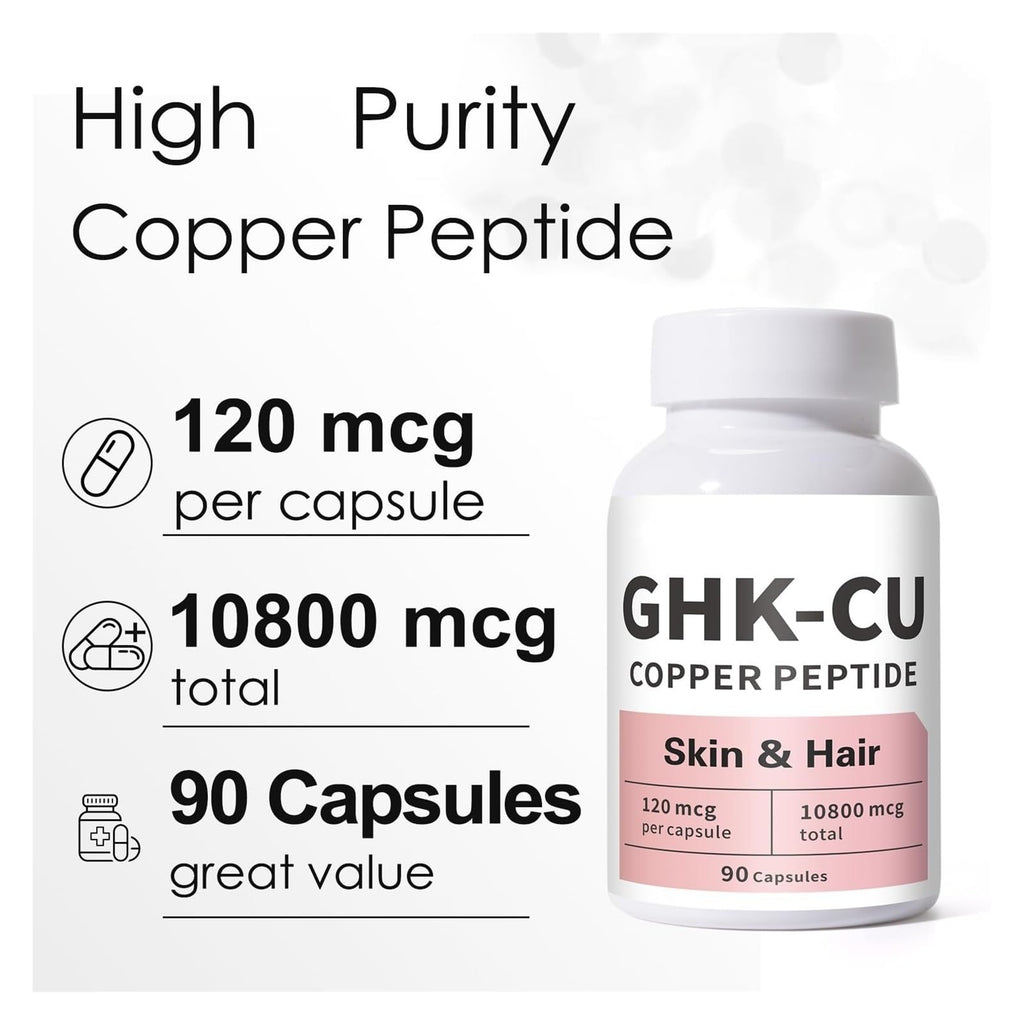GHK-Cu Peptide for Skin & Hair — Easy to Absorb, 90 Doses