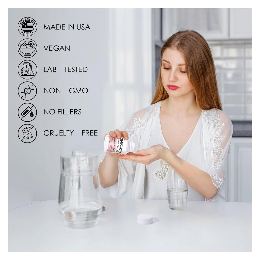 GHK-Cu Peptide for Skin & Hair — Easy to Absorb, 90 Doses