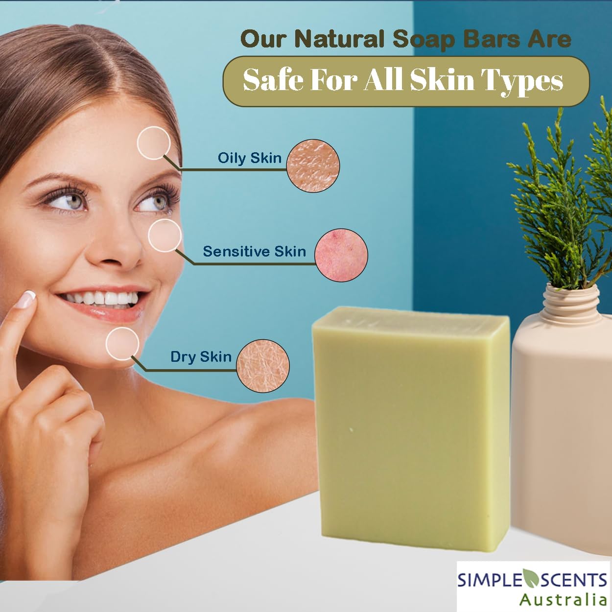Simple Scents Australia French Pear Scented Natural Soap Bars – 5 Bars, 3.5oz