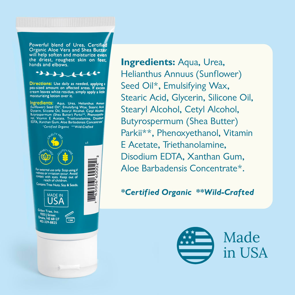 GILDEN TREE Urea Cream 40% for Feet | Maximum Strength Cracked Heel Treatment