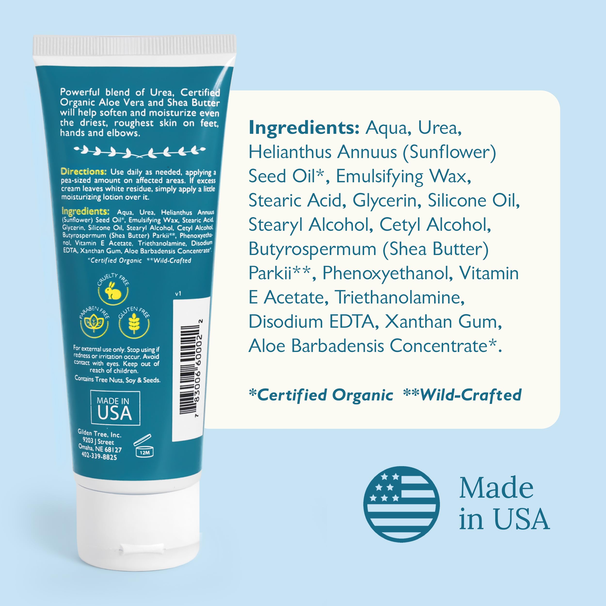 GILDEN TREE Urea Cream 40% for Feet | Maximum Strength Cracked Heel Treatment