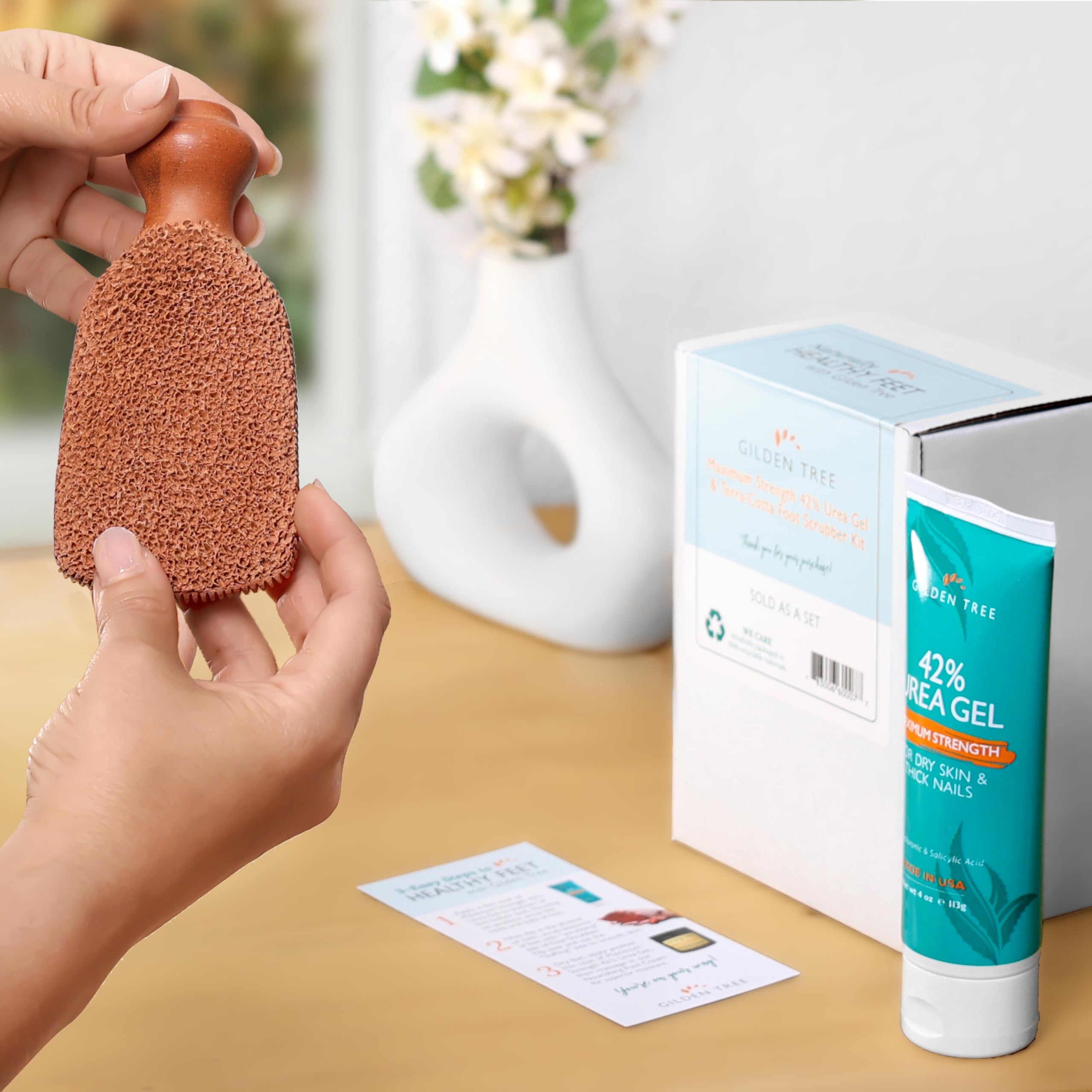 GILDEN TREE Callus Remover Gel + Foot Scrubber Kit | At-Home Pedicure Tools