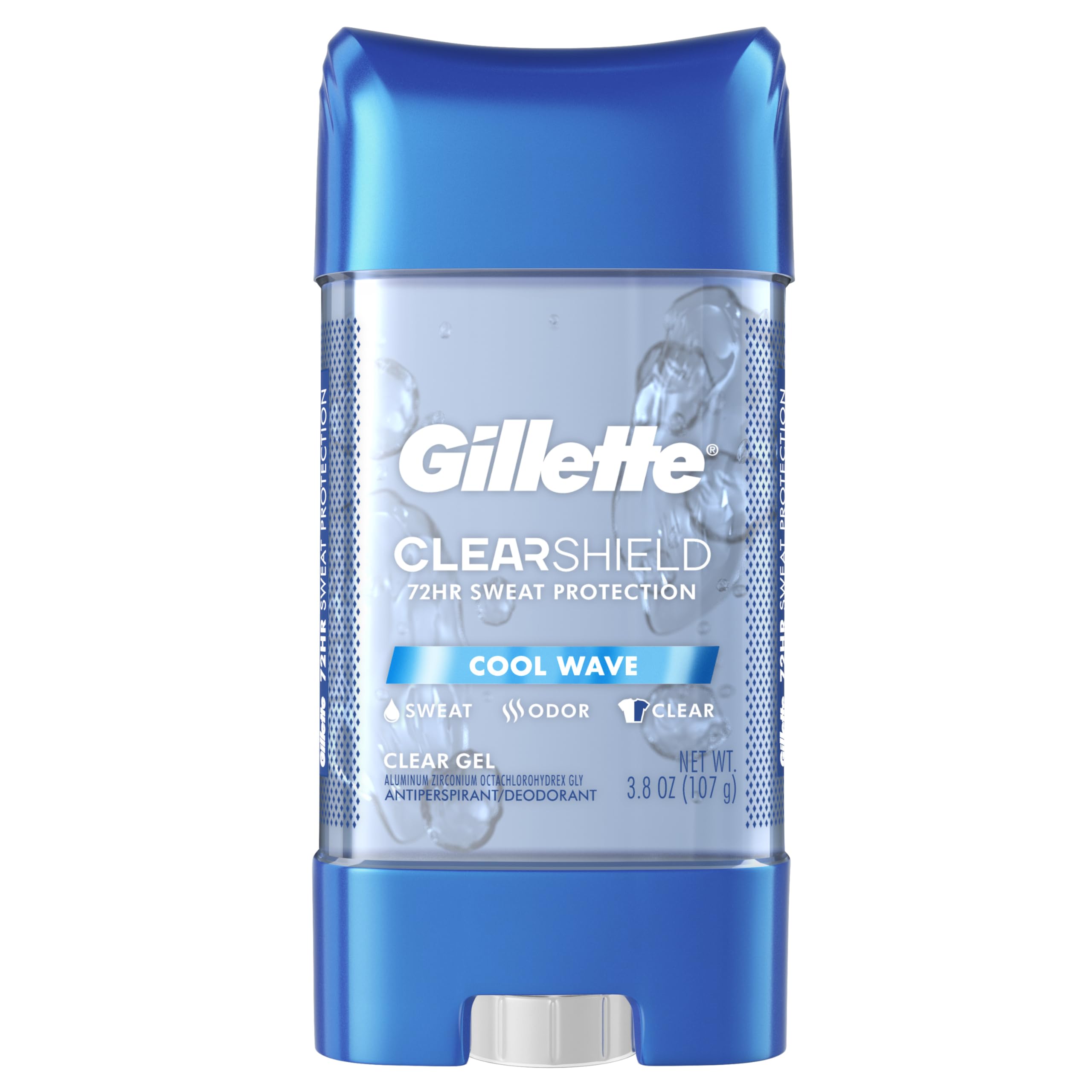 Gillette Advanced Clear Gel Antiperspirant Cool Wave – 5 Pack (3.8 oz each, 19 oz total)