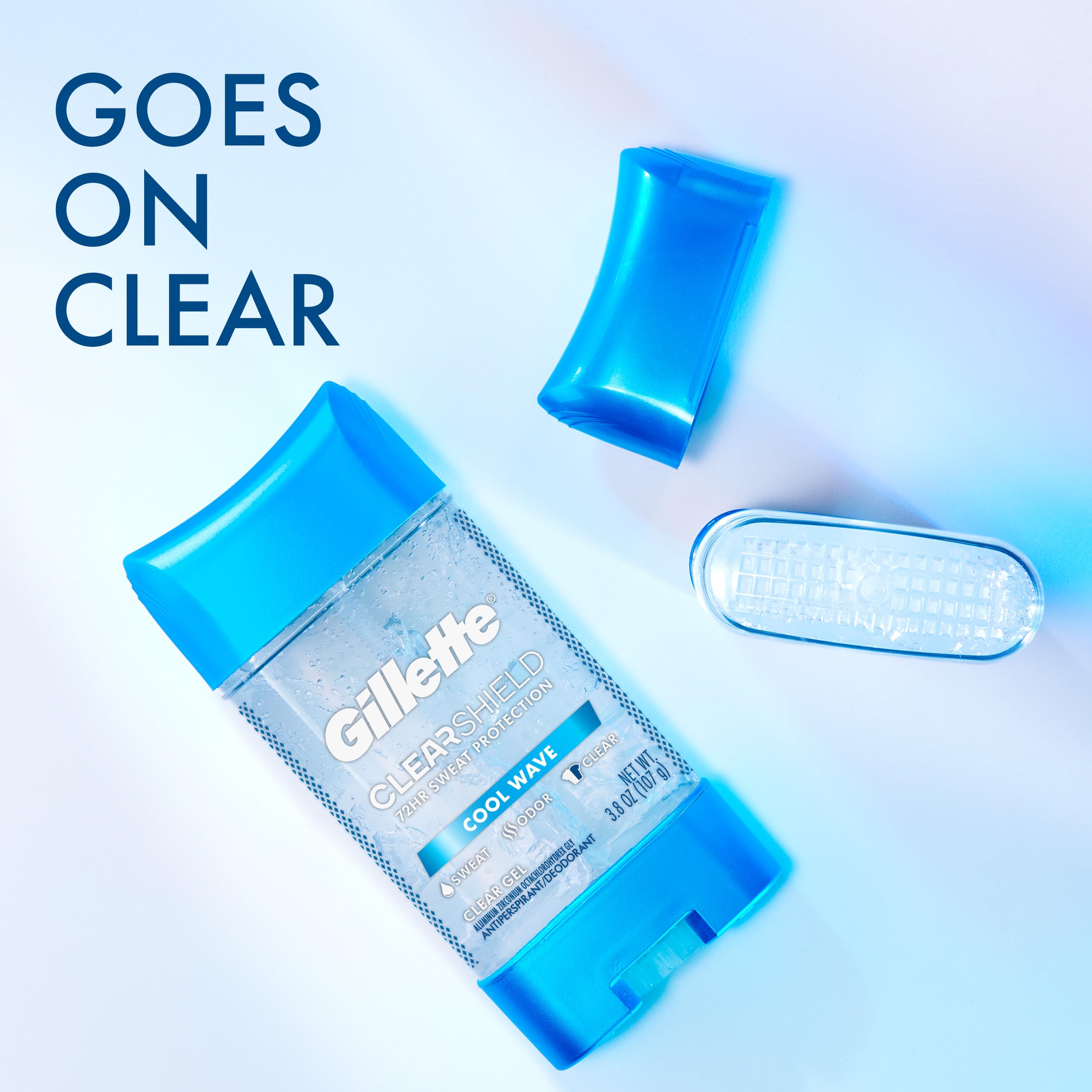 Gillette Advanced Clear Gel Antiperspirant Cool Wave – 5 Pack (3.8 oz each, 19 oz total)