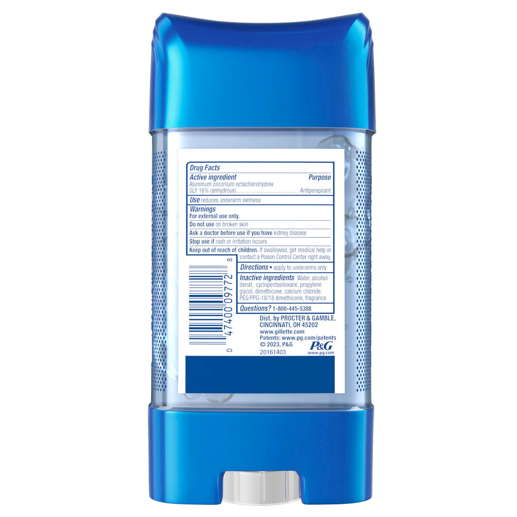 Gillette Advanced Clear Gel Antiperspirant Cool Wave – 5 Pack (3.8 oz each, 19 oz total)