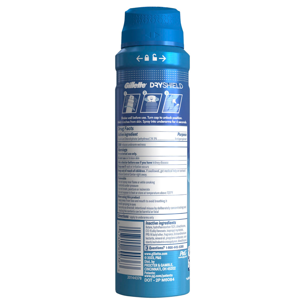Gillette Dry Spray Antiperspirant & Deodorant for Men – Arctic Ice, 24/7 Sweat & Odor Protection (Pack of 3, 4.3 oz each)