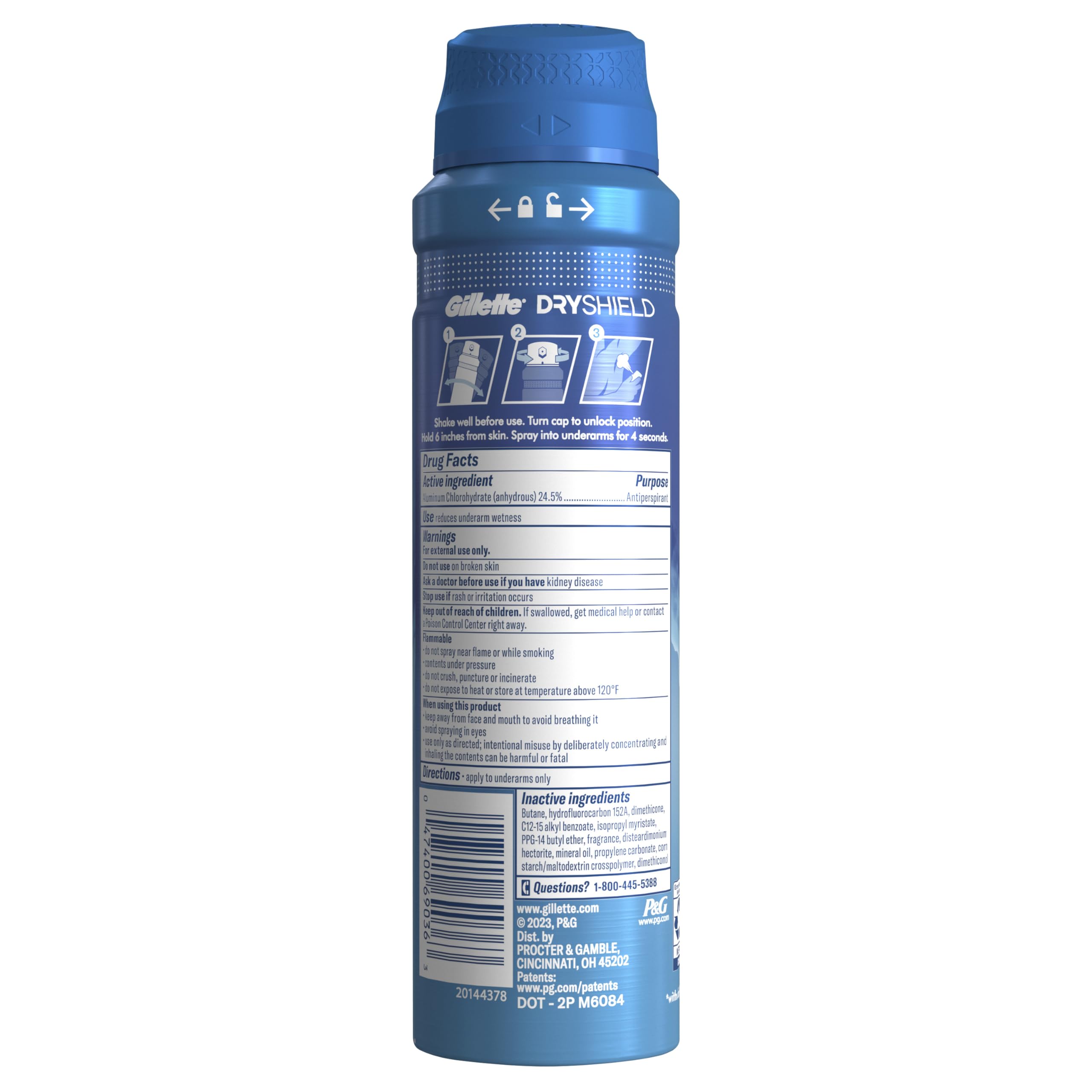 Gillette Dry Spray Antiperspirant & Deodorant for Men – Arctic Ice, 24/7 Sweat & Odor Protection (Pack of 3, 4.3 oz each)