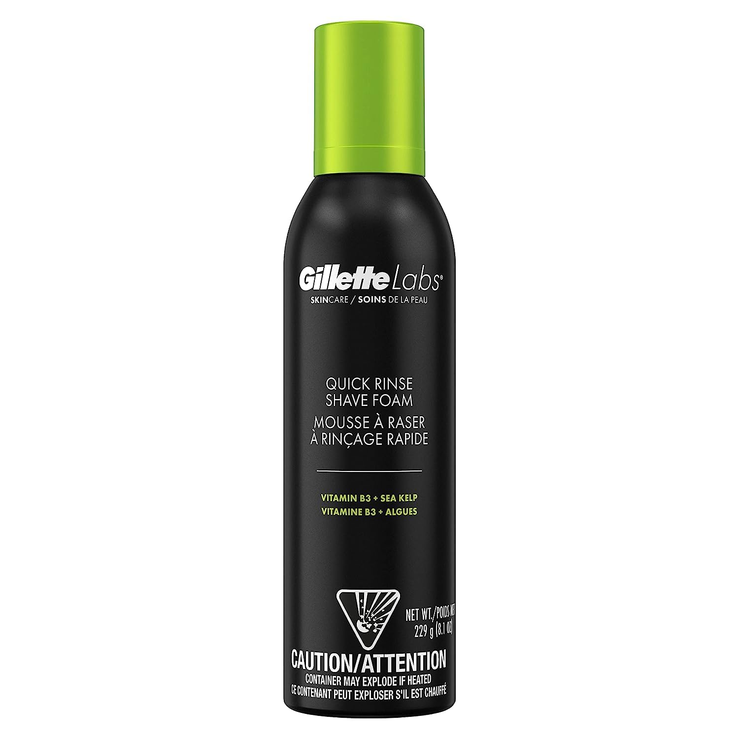 Gillette Labs Quick Rinse Foam for Men – Lightweight Shave Foam, 8.1 oz