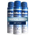 Gillette Aluminum Free Deodorant for Men | Dry Spray Tropical Breeze, 4.3 Oz (Pack of 3)