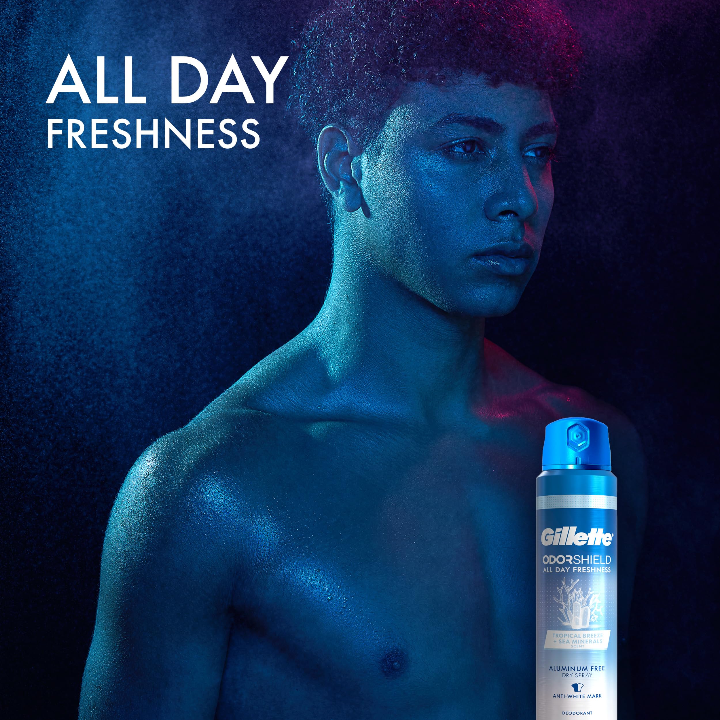 Gillette Aluminum Free Deodorant for Men | Dry Spray Tropical Breeze, 4.3 Oz (Pack of 3)