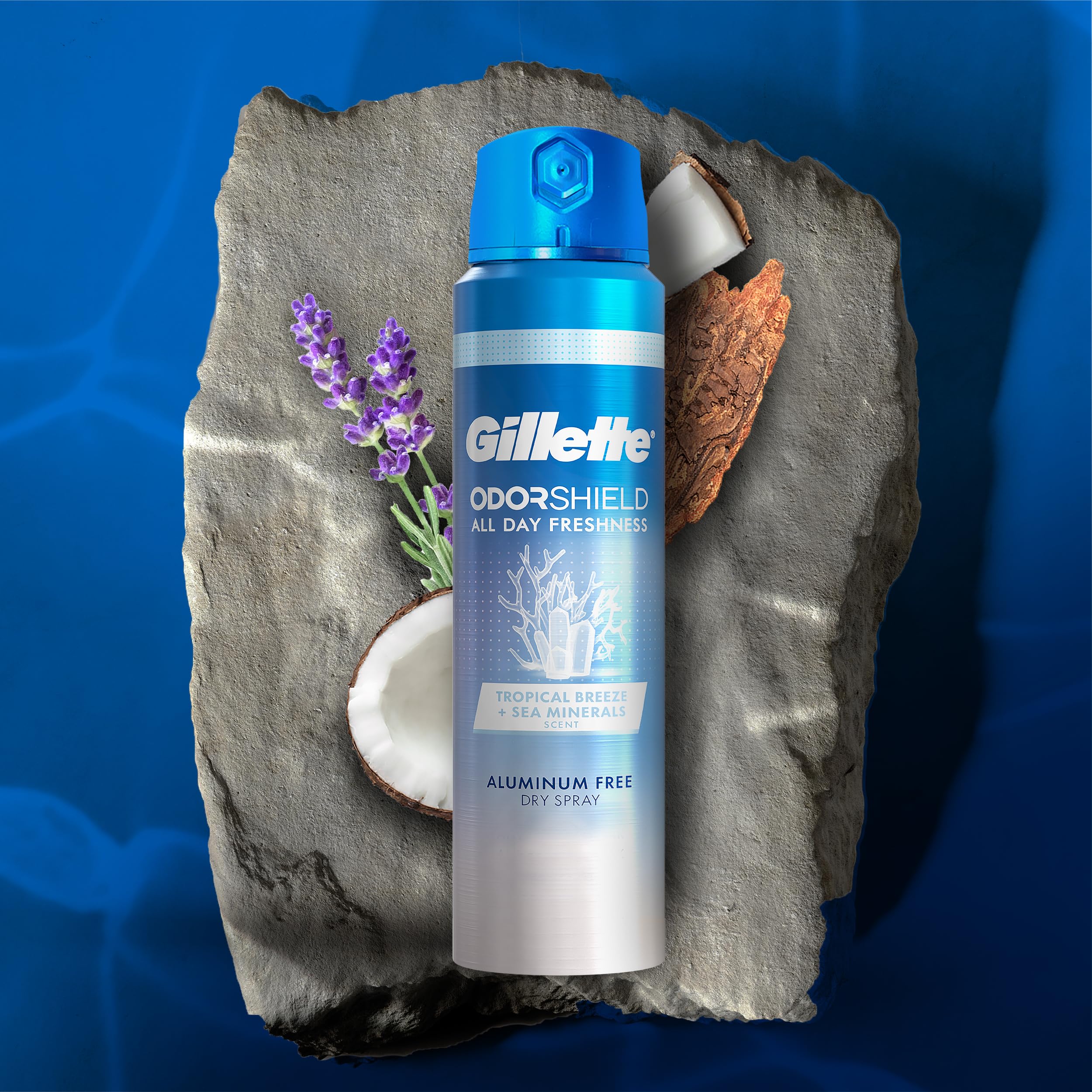 Gillette Aluminum Free Deodorant for Men | Dry Spray Tropical Breeze, 4.3 Oz (Pack of 3)