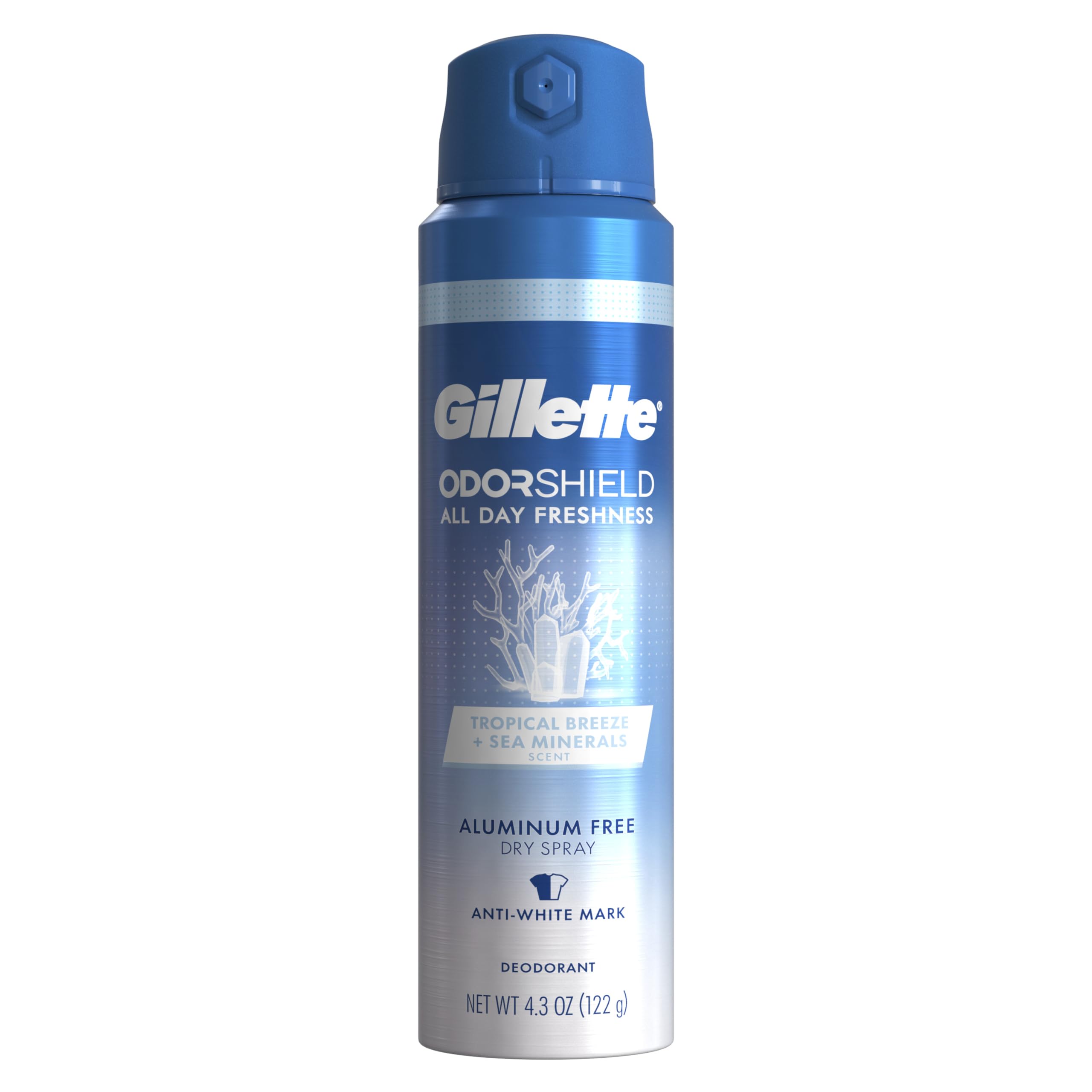 Gillette Aluminum Free Deodorant for Men | Dry Spray Tropical Breeze, 4.3 Oz (Pack of 3)