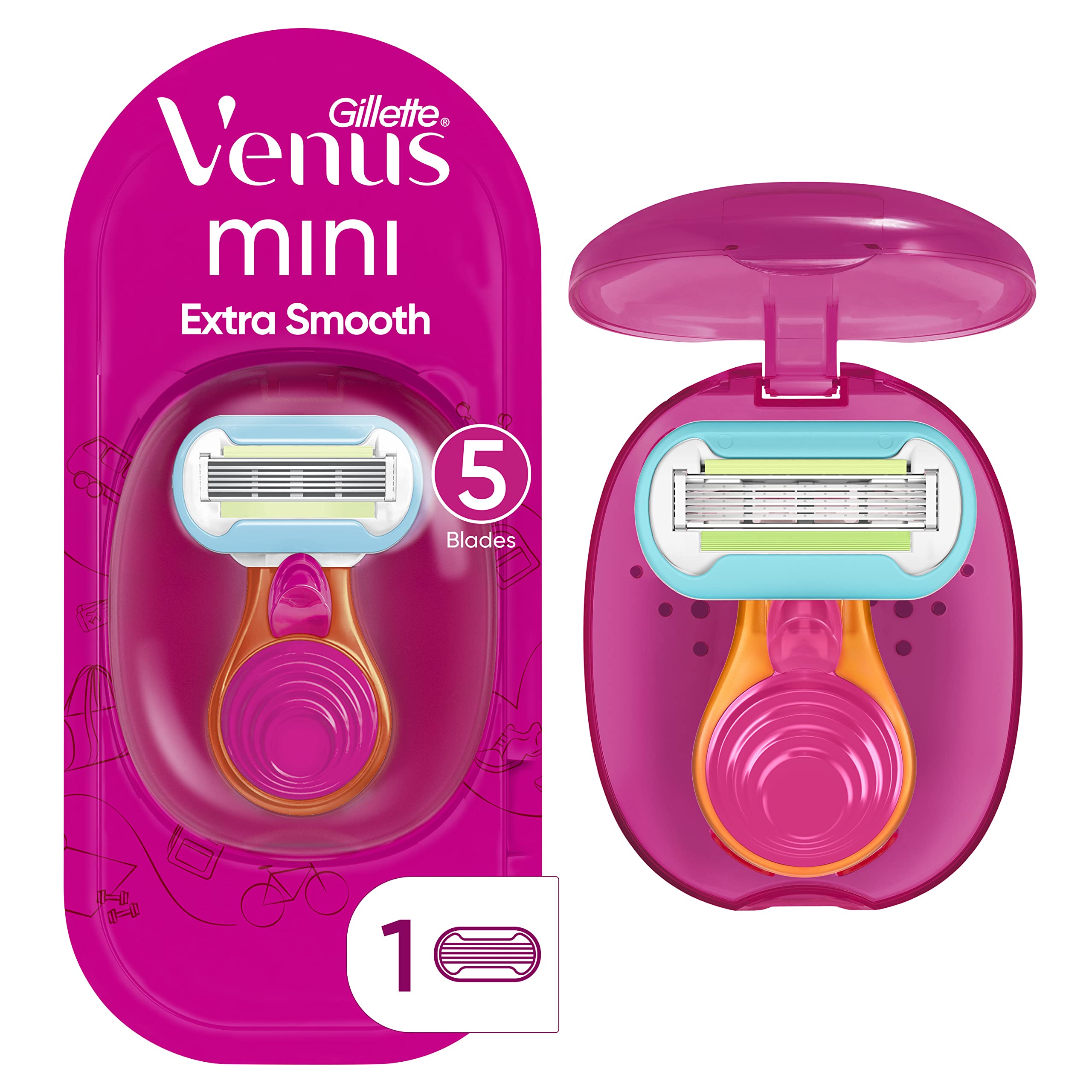 Gillette Venus Snap Cosmo Pink – Portable Extra-Smooth On-The-Go Razor