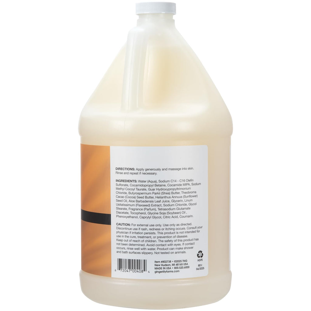 Ginger Lily Farms Botanicals Shea Indulgence Deep Hydration Body Wash – Coco Mango, 1 Gallon Refill, Vegan & Cruelty-Free