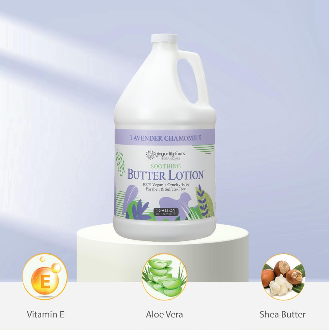 Ginger Lily Farms Botanicals Soothing Butter Lotion – Lavender Chamomile, 100% Vegan & Cruelty-Free, 1 Gallon Refill