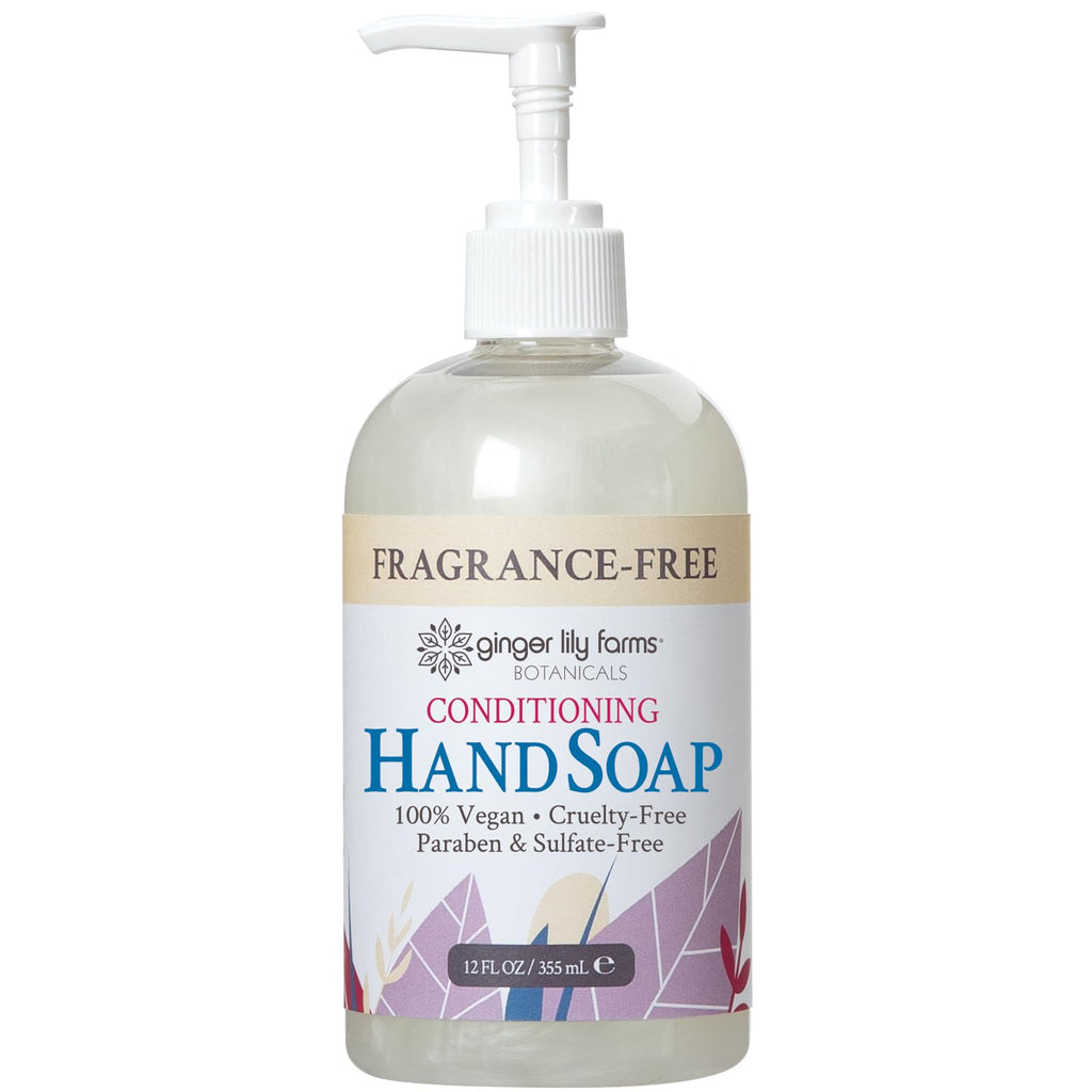 Ginger Lily Farms Botanicals All-Purpose Liquid Hand Soap – Fragrance-Free, 100% Vegan & Cruelty-Free, 12 fl oz (Pack of 6)