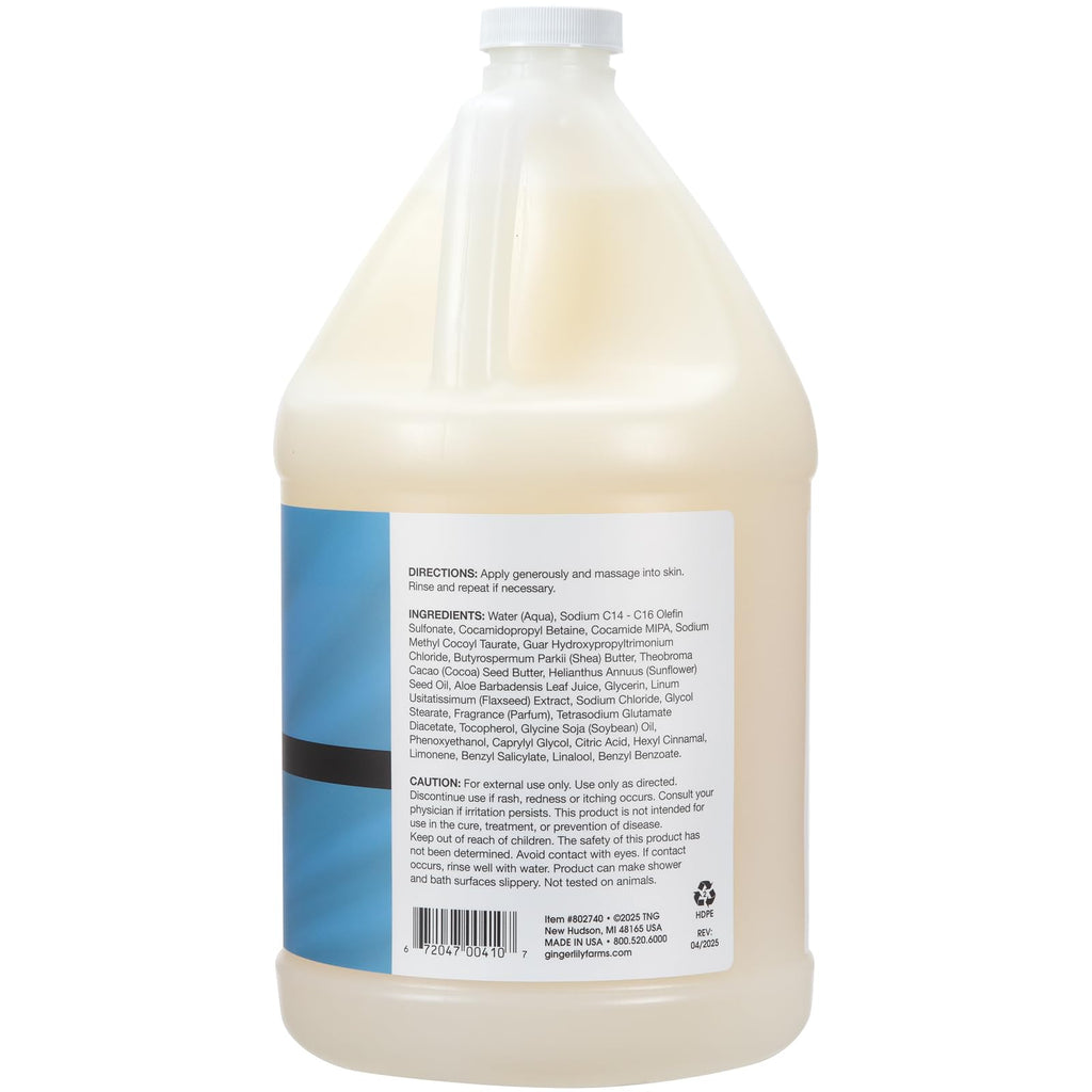 Ginger Lily Farms Botanicals Shea Indulgence Deep Hydration Body Wash – Island Tranquility, 1 Gallon Refill