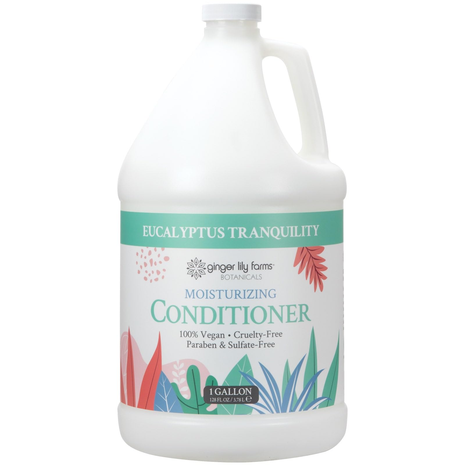 Ginger Lily Farms Botanicals Moisturizing Conditioner – Eucalyptus Tranquility, 100% Vegan & Cruelty-Free, 1 Gallon Refill