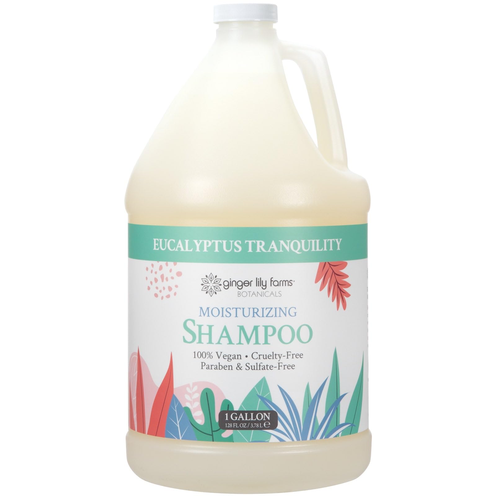 Ginger Lily Farms Botanicals Moisturizing Shampoo – Eucalyptus Tranquility, 1 Gal Refill (Vegan & Cruelty-Free)