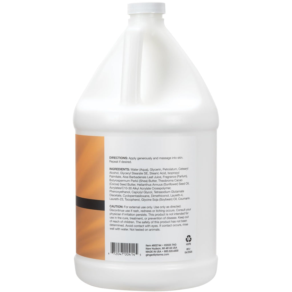 Ginger Lily Farms Shea Indulgence 24H Deep Hydration Body Lotion – Coco Mango, 1 Gallon Refill (Vegan & Cruelty-Free)