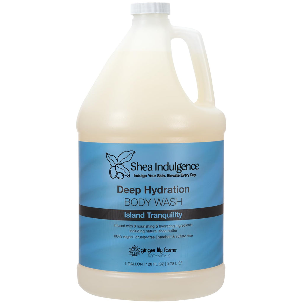 Ginger Lily Farms Botanicals Shea Indulgence Deep Hydration Body Wash – Island Tranquility, 1 Gallon Refill
