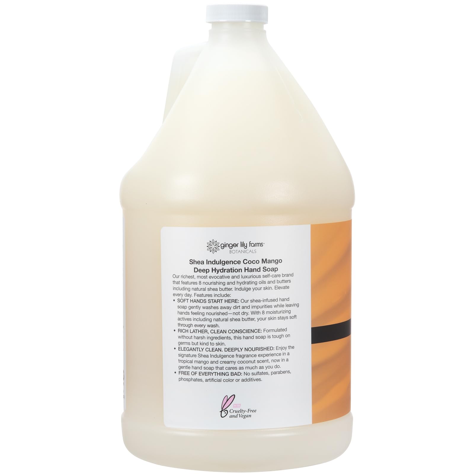 Ginger Lily Farms Botanicals Shea Indulgence Deep Hydration Hand Soap Refill – Coco Mango, 1 Gallon