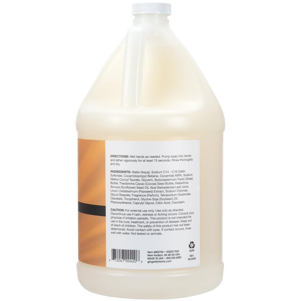 Ginger Lily Farms Botanicals Shea Indulgence Deep Hydration Hand Soap Refill – Coco Mango, 1 Gallon