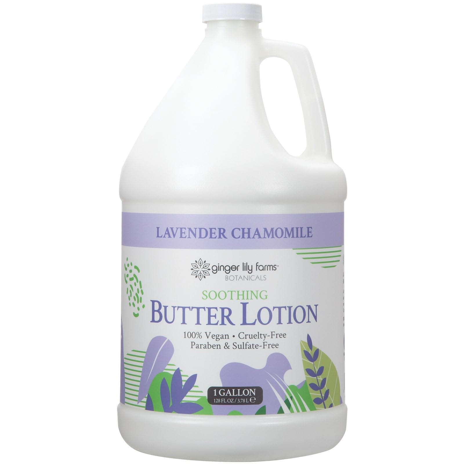 Ginger Lily Farms Botanicals Soothing Butter Lotion – Lavender Chamomile, 100% Vegan & Cruelty-Free, 1 Gallon Refill
