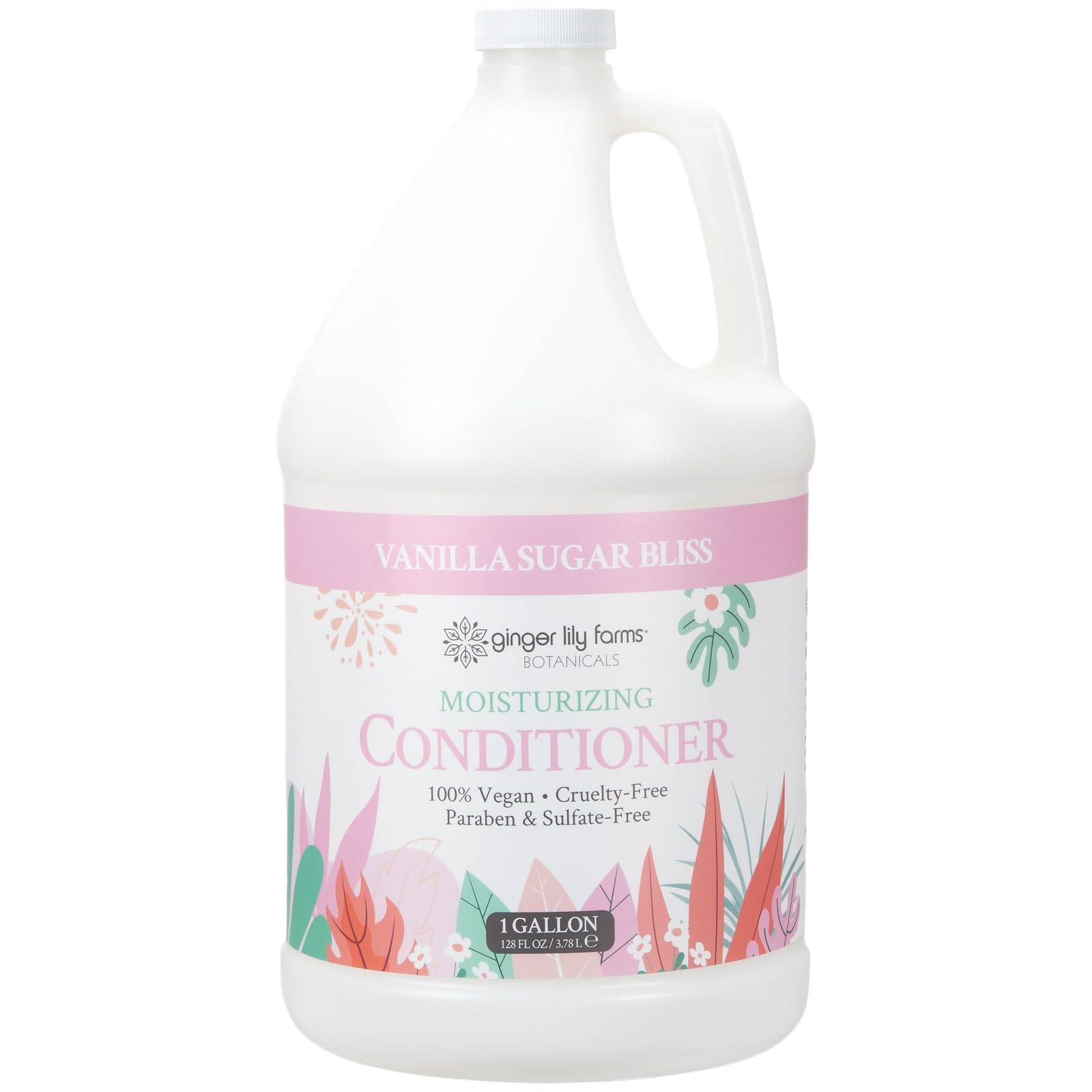 Ginger Lily Farms Botanicals Moisturizing Conditioner for Dry Hair – Vanilla Sugar Bliss, 1 Gallon Refill
