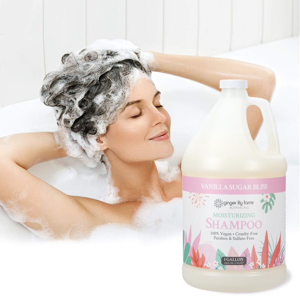 Ginger Lily Farms Botanicals Vanilla Sugar Bliss Moisturizing Shampoo – 1 Gallon Refill | Vegan & Cruelty-Free