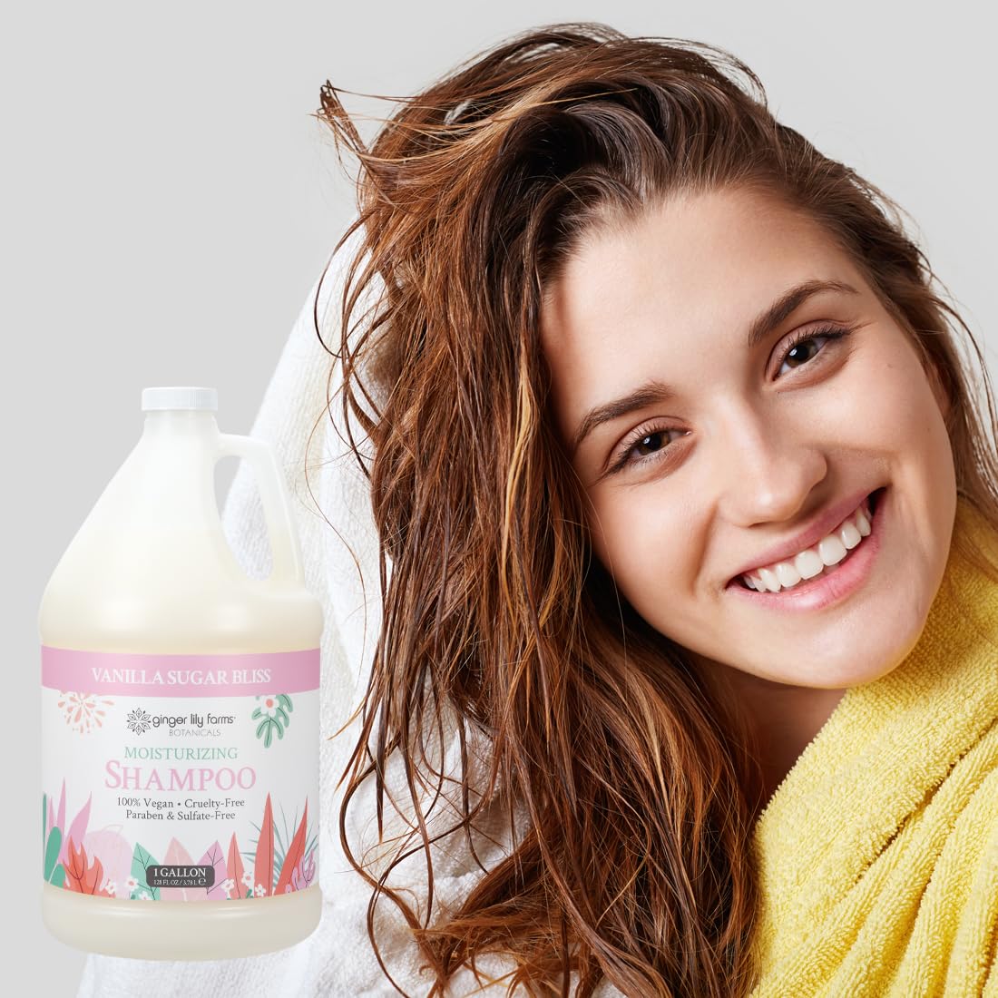Ginger Lily Farms Botanicals Vanilla Sugar Bliss Moisturizing Shampoo – 1 Gallon Refill | Vegan & Cruelty-Free