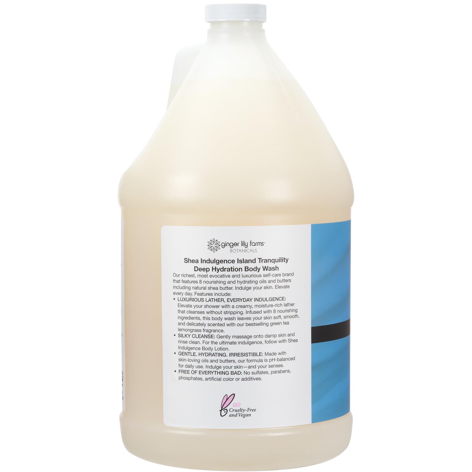 Ginger Lily Farms Botanicals Shea Indulgence Deep Hydration Body Wash – Island Tranquility, 1 Gallon Refill