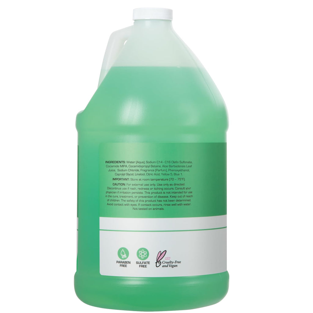 Ginger Lily Farms Club & Fitness Moisturizing Shampoo for All Hair Types – 100% Vegan & Cruelty-Free, Aloe Vera Scent, 1 Gallon Refill