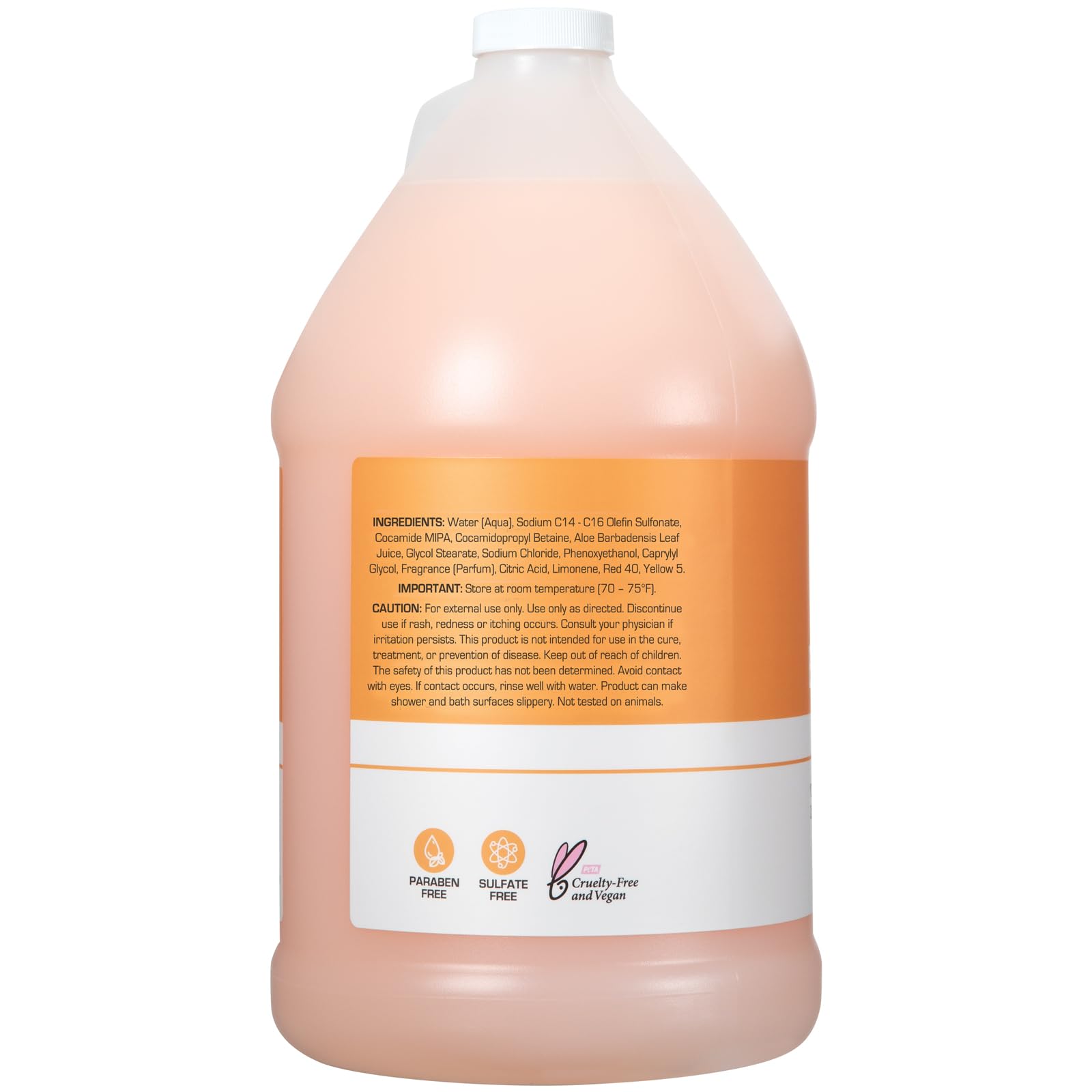 Ginger Lily Farms Club & Fitness Nourishing Body Wash – 100% Vegan, Cruelty-Free, Citrus Scent, 1 Gallon Refill (Pack of 4)
